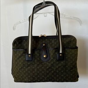 Louis Vuitton Rare Green Denim Monogram Handbag